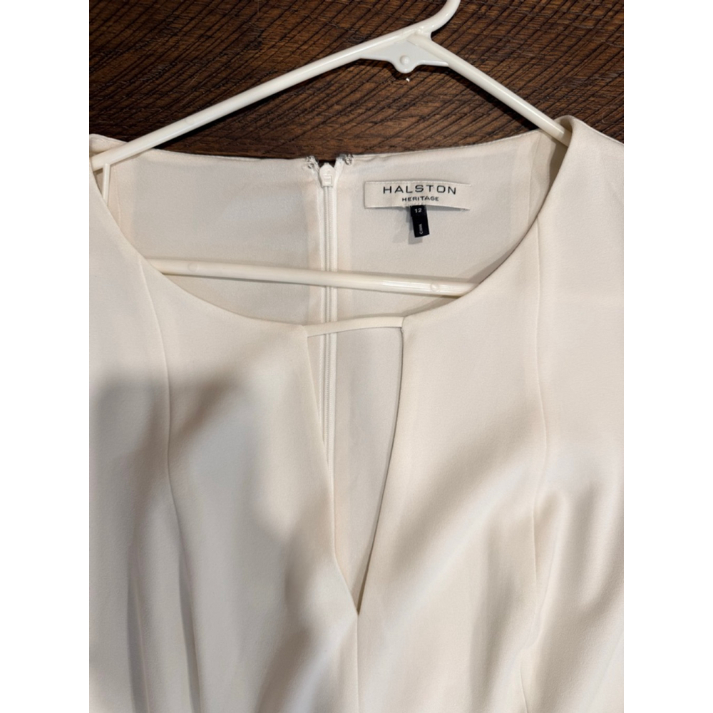 Women's HALSTON HERITAGE White Mini Dress, Size 12 - Picture 3 of 6